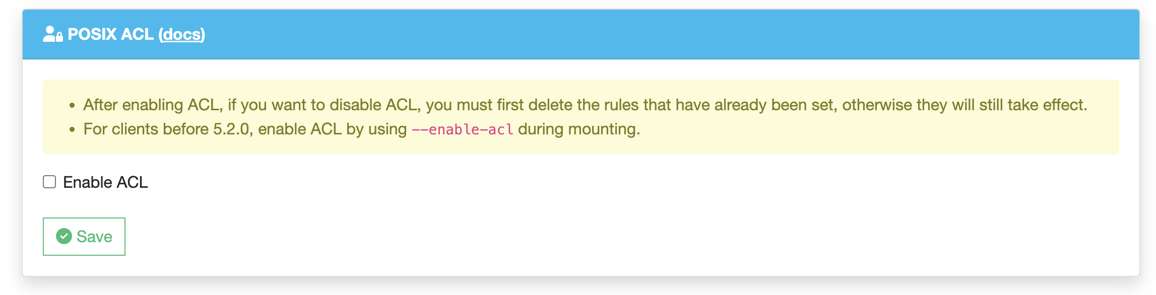 enable extended ACL